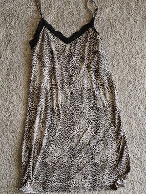 BCBGMaxAzria Leopard Print Slip with Gold Accent